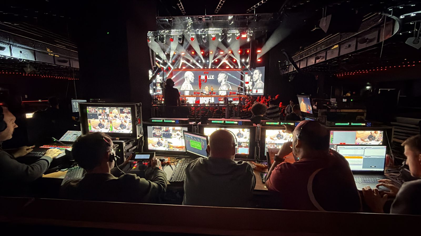 Production gallery facing the Fury v Joshua press conference stage