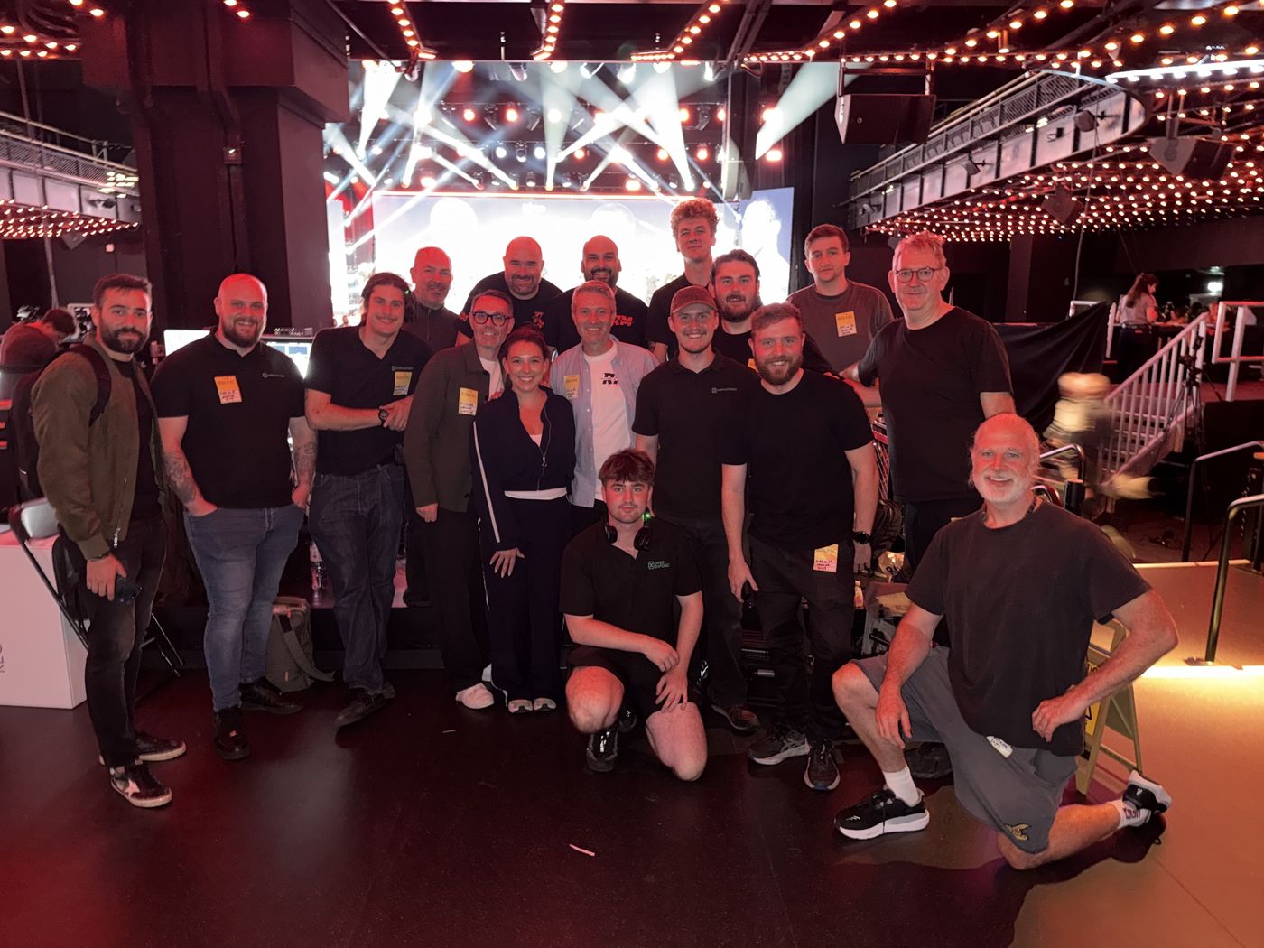 The Rumble Media production crew in front of the Fury v Joshua press conference stage